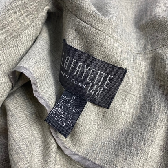 LAFAYETTE 148 New York Lightweight Wool Blazer Wrap top Jacket Office suit - Picture 4 of 10
